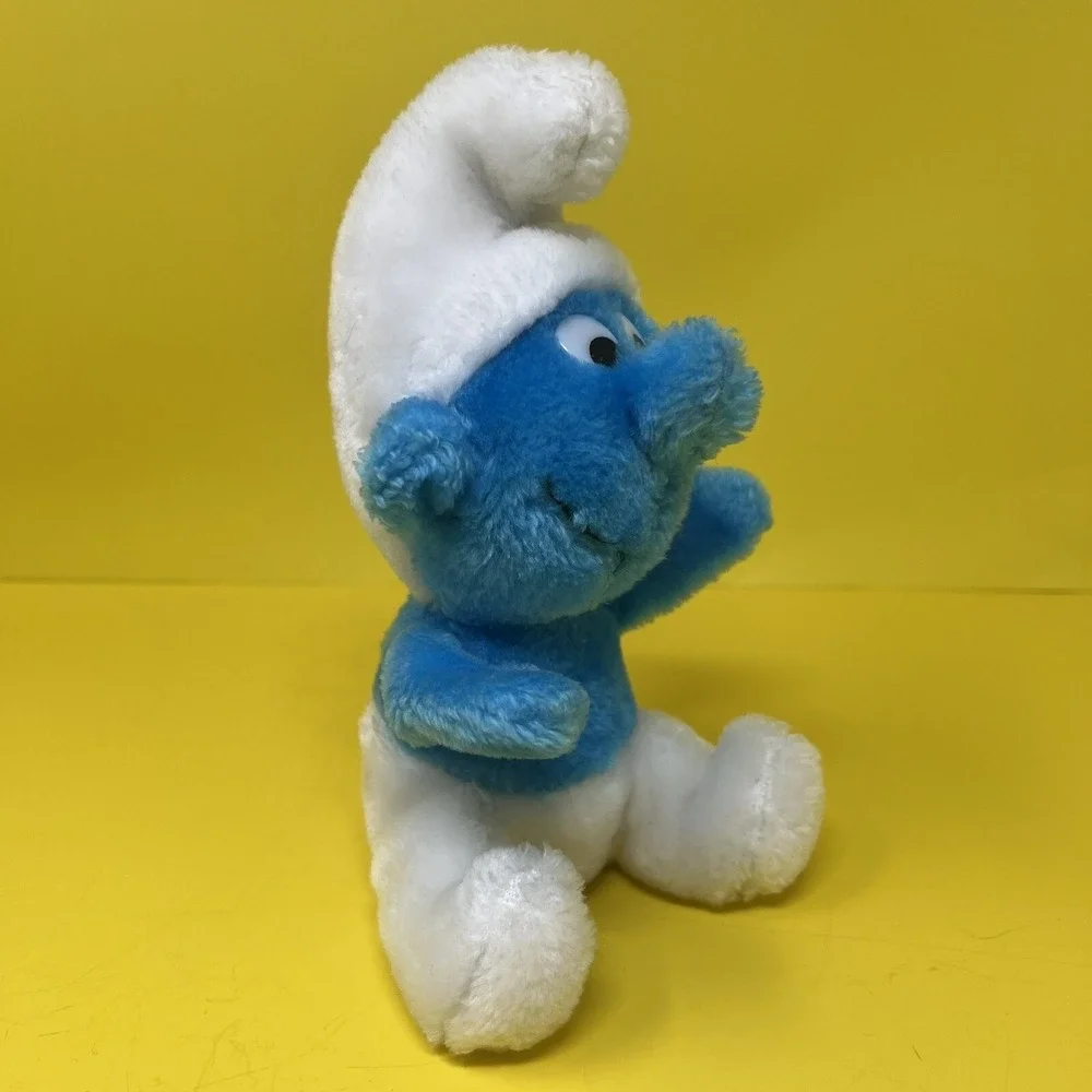 Vintage Smurf Plush Wallace Berrie 1980 Blue White 8